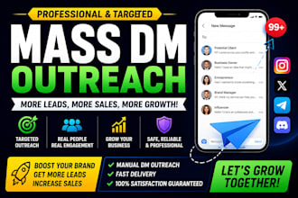 send instagram mass dm, twitter mass dm  facebook mass dm to 900k active people