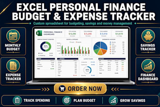create excel spreadsheet, personal finance, budget planner and expense tracker
