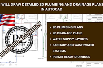 draw 2d plumbing and drainage plans in autocad