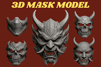 model 3d mask design cosplay mask 3d helmet stl file for 3d printing