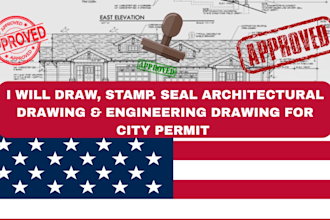 draw stamp architectural, structural, engineering, mep drawing for city permits