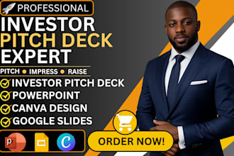 design a professional investor pitchdeck and powerpoint presentation