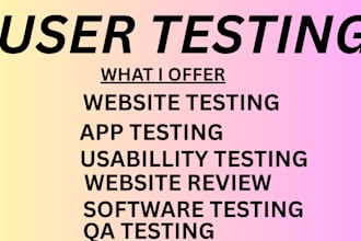do user testing website testing app testing QA testing software testing