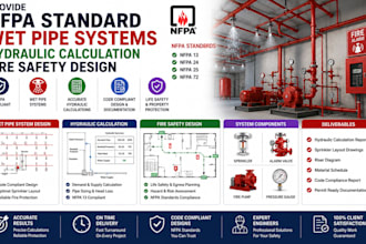 provide nfpa standard wet pipe systems hydraulic calculation fire safety design