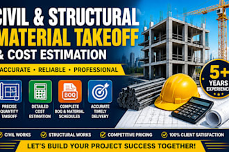 do civil and structural material takeoff and cost estimation