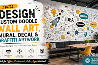 design custom doodle wall art, decal and graffiti artwork