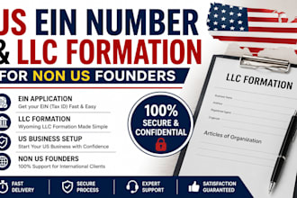 assist with ein application and llc formation for non US founders
