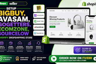 setup bigbuy avasam gogetters ecomzone sourcelow shopify dropshipping store