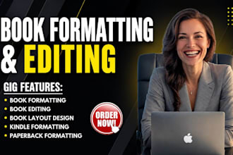 do interior manuscript book formatting, book editing, layout design