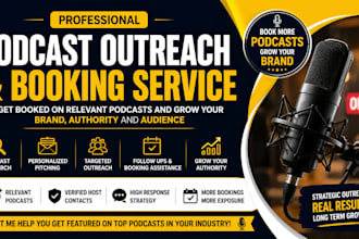 book founders, ceos, coaches, and consultants with podcasts outreach