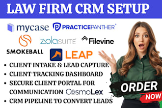 do law firm crm clio mycase practicepanther smokeball filevine zola leap crm