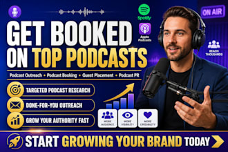 do podcast outreach podcast booking podcast guest placement and podcast PR