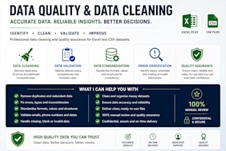 clean, validate and organize your excel or CSV data