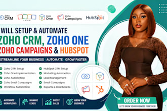 setup zoho CRM, zoho email campaigns, zoho one, zoho automation expert, hubspot
