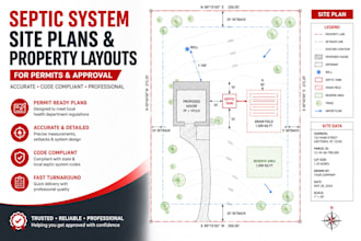 draw septic system site plans and property layouts for permits