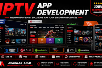 create custom iptv apps for samsung TV, lg, android TV, fire TV and mobile