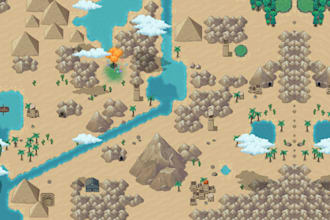 draw large map tilemap interior tileset in pixel style for rpg and non rpg game