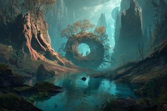 create environment concept art and background