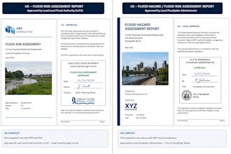 deliver professional flood risk assessment reports approved for UK and US