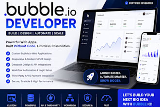 build bubble website , bubble app, bubble saas on bubble io