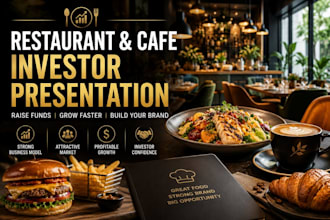 design restaurant and cafe investor pitch deck for fundraising