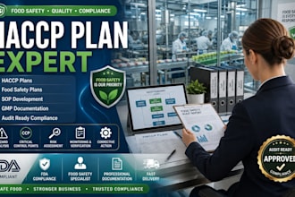 create haccp plan, food safety plan, sops, and audit ready documentation