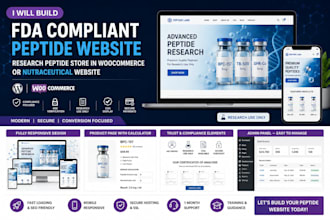 build fda compliant peptide website or research peptide store on woocommerce