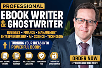 ebook writer, ghostwriter business, finance, management, entrepreneurship books