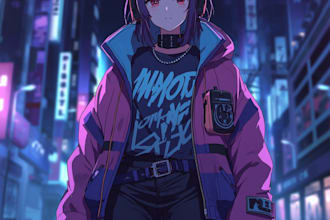 design a unique anime or gaming character with detailed art and lore