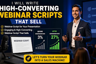 write webinar script for your presentation, high converting webinar script