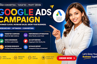 setup and manage google ads campaign, ppc adwords as your ads manager