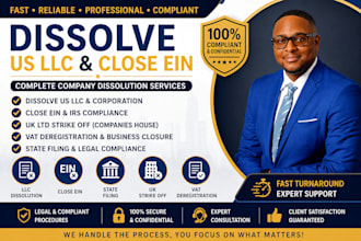 dissolve US llc close ein company dissolution UK strike off vat deregistration