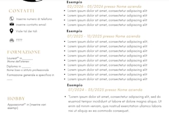 scrivo per te un curriculum con grafica accattivante