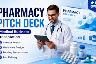 design pharmacy pitch deck, healthcare pitch deck and medical presentation slide