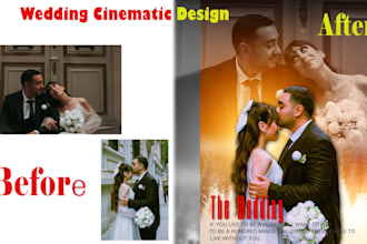 design cinematic wedding photo composites and collages