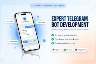 develop a powerful telegram bot for your business with admin panel