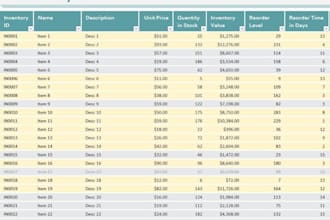 create excel or google sheet ecommerce dashboard CRM inventory sales tracker
