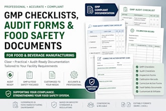 create gmp, audit checklist and food safety documents