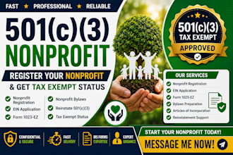 register your nonprofit and apply for 501c3 status