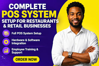 set up complete pos system for restaurants and retail