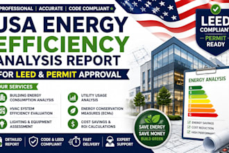 do USA energy efficiency analysis report for leed and permit approval