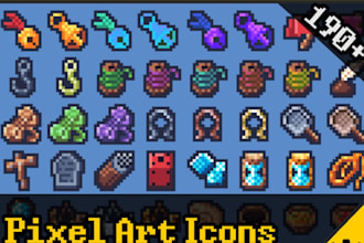design pixel UI game art icon pixel sprite top down