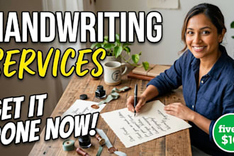write unique handwritten notes, letters and cards in english