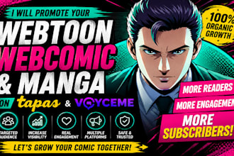 promote your webtoon, webcomic, or manga on tapas, voyceme
