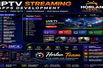build iptv streaming app, ott app, vod app, live TV app with catch up TV