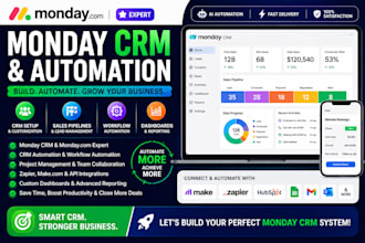 setup monday CRM, monday automation, CRM automation monday zapier automation