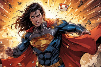 create marvel style superhero artwork
