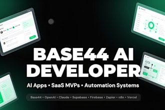 be base44 developer ai saas mvp web app base44 expert