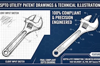 draw uspto utility patent drawings and technical illustrations