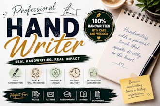 provide neat handwritten notes, letters and documents